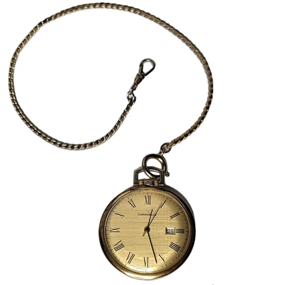 Vintage CARAVELLE Pocket Watch Swiss 17 Jewel Model 8222 Working Movement 1960s - Picture 3 of 7